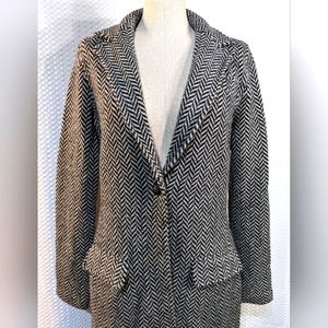 Ralph Lauren trench coat duster herring bone women's jacket M